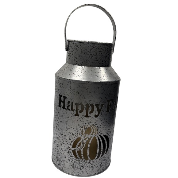 Other - Tin Lantern  With Handle - Candle Holder/ Happy‎ Fall 12" Pre-owned